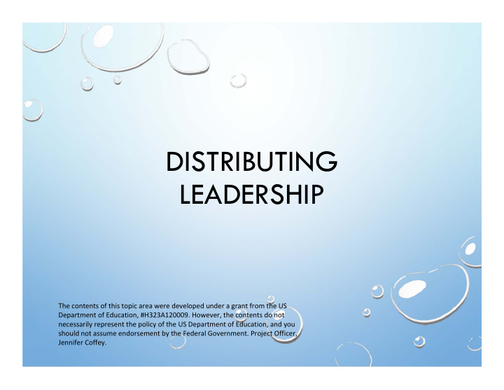 distributing leadership