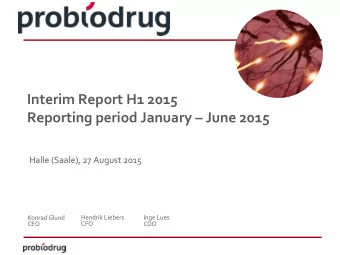 Halle (Saale), 27 August 2015  Konrad Glund  Hendrik Liebers  Inge Lues  CFO  CEO  CDO  Important