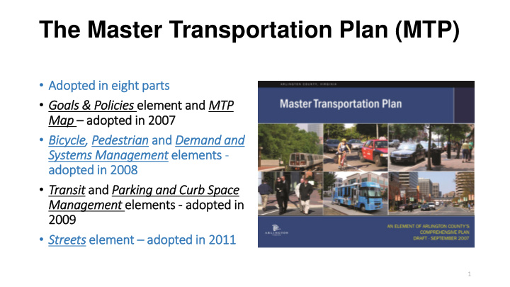 the master transportation plan mtp