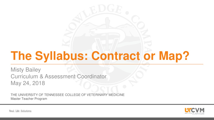 the syllabus contract or map