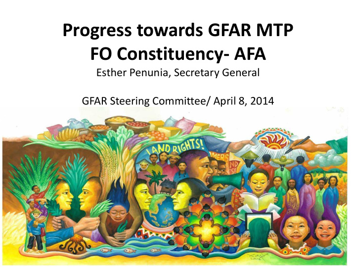 progress towards gfar mtp fo constituency afa