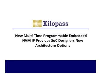 New  Mul(-Time  Programmable  Embedded    NVM  IP  Provides  SoC