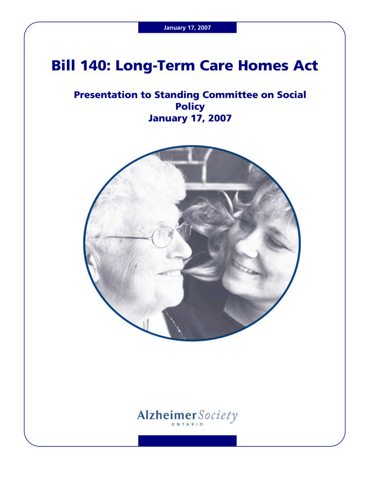 bill 140 long term care homes act
