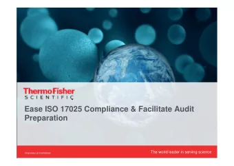 Ease ISO 17025 Compliance &amp; Facilitate Audit  Preparation  The world leader in serving science