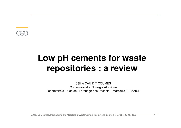 low ph cements for waste repositories a review