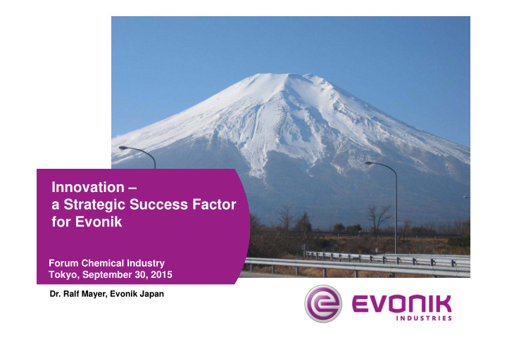 innovation a strategic success factor for evonik