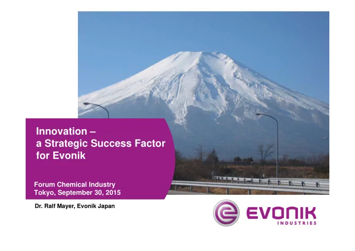 innovation a strategic success factor for evonik