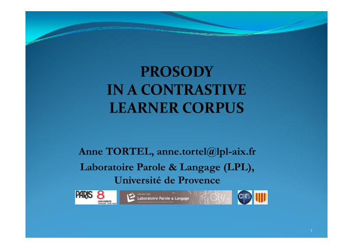 prosody in a contrastive learner corpus