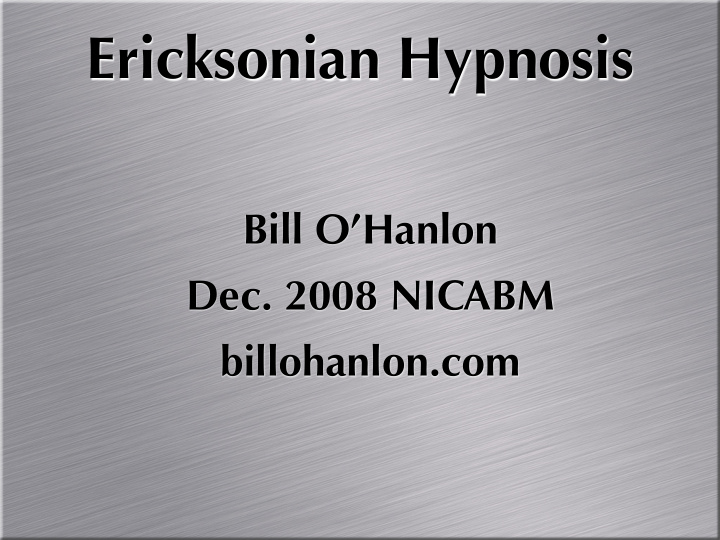 ericksonian hypnosis