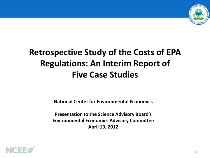 retrospective study of the costs of epa regulations an