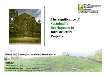 The Significance of  The Significance of  Sustainable  Sustainable  Development in  in  Development