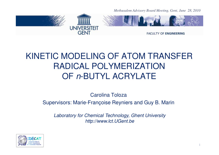 kinetic modeling of atom transfer radical polymerization