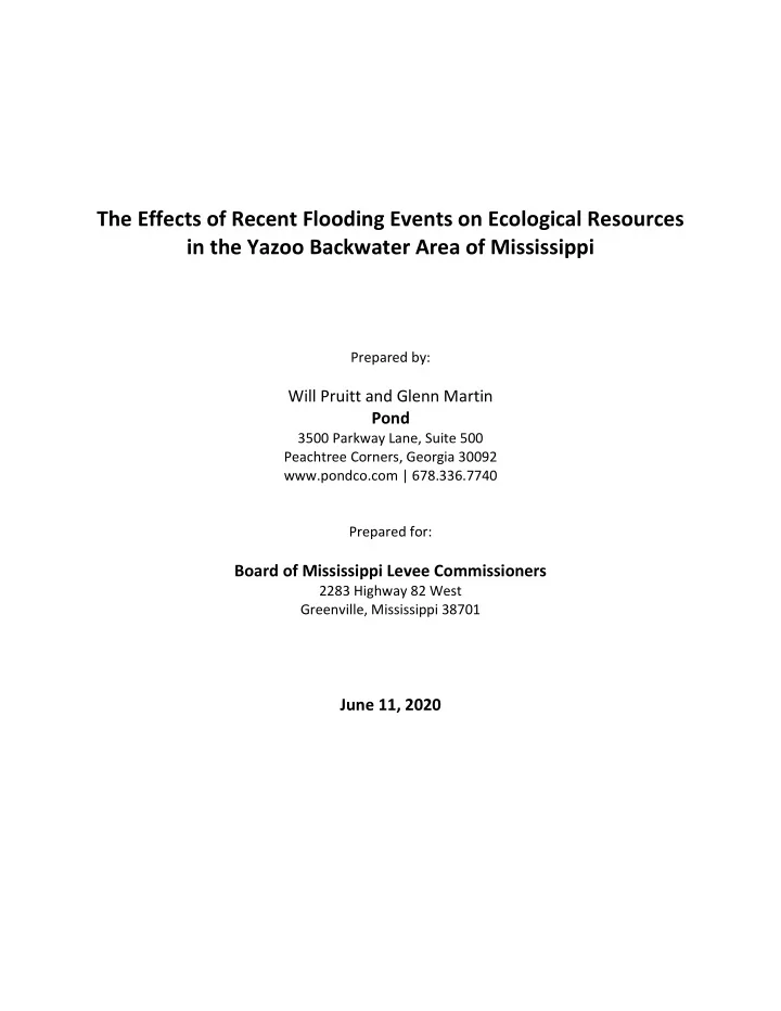 the effects of recent flooding events on ecological