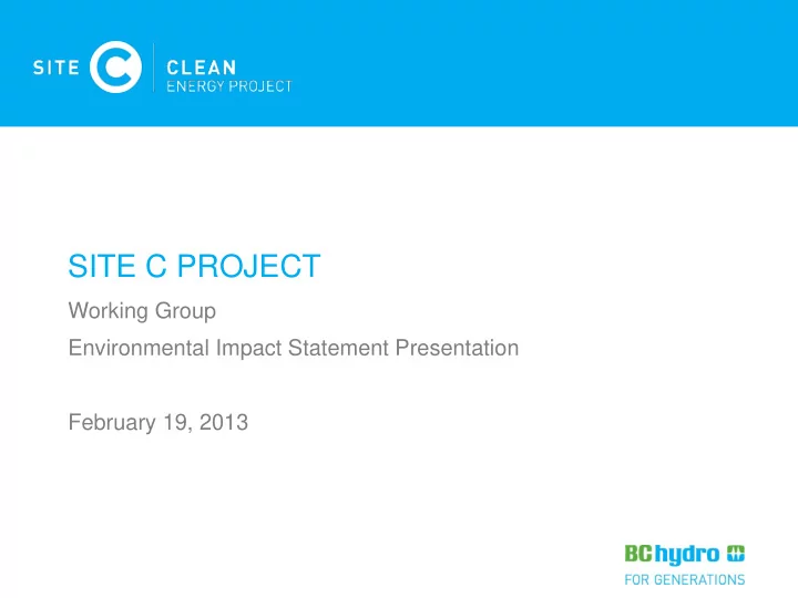 site c project