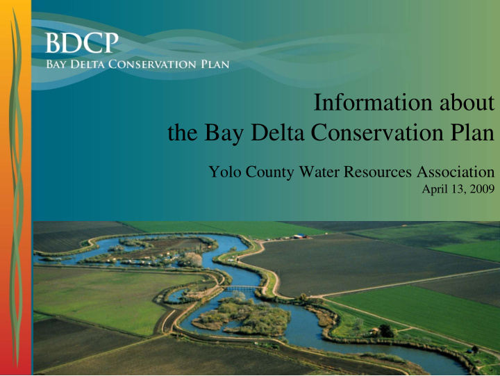 information about the bay delta conservation plan