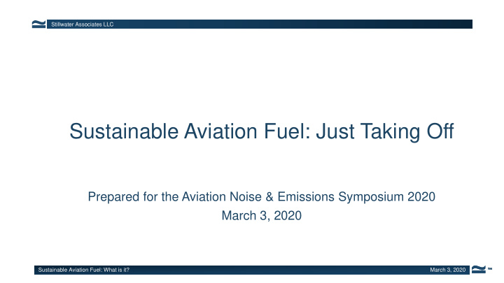 sustainable aviation fuel just taking off