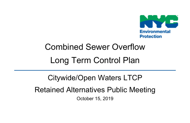 combined sewer overflow long term control plan