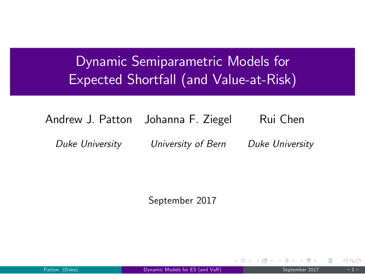dynamic semiparametric models for expected shortfall and