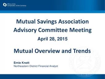 Mutual Savings Association  Advisory Committee Meeting  Mutual Savings Association Advisory  April