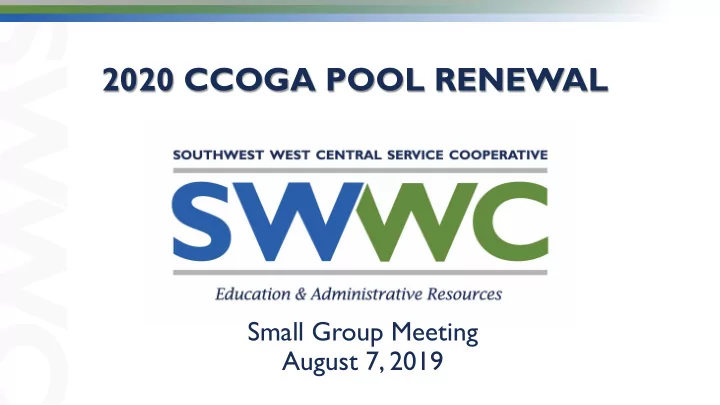2020 ccoga pool renewal