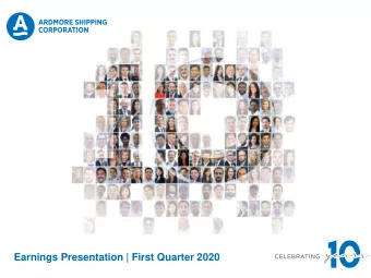 Earnings Presentation | First Quarter 2020  Disclaimer This presentation contains certain