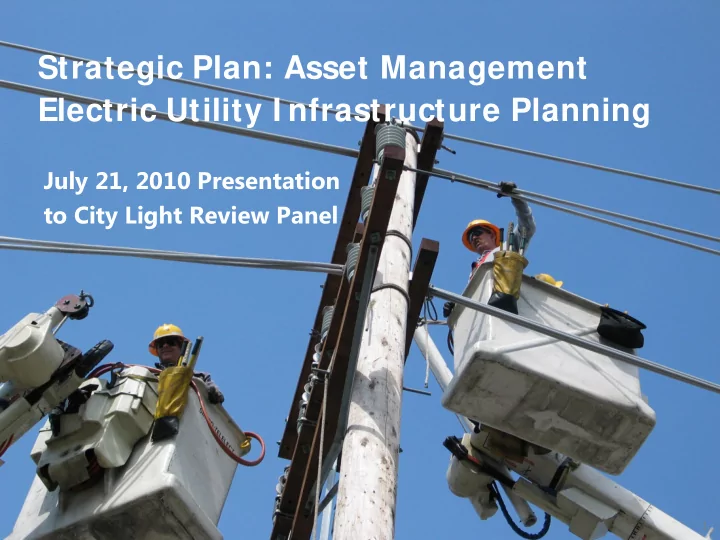 strategic plan asset management electric utility i