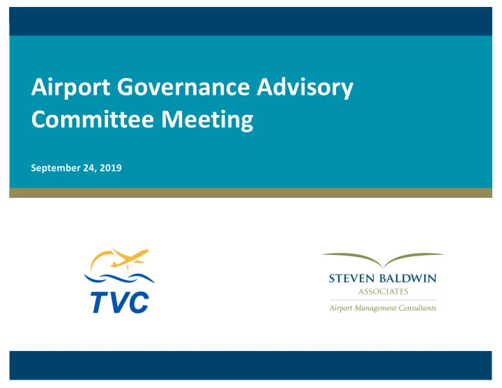 airport governance advisory committee meeting