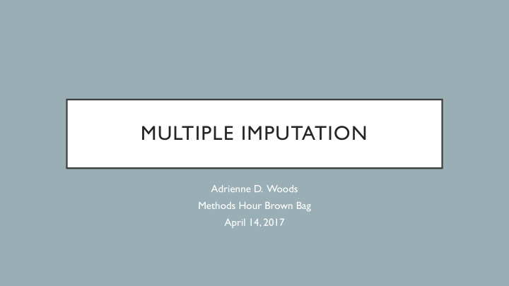 multiple imputation