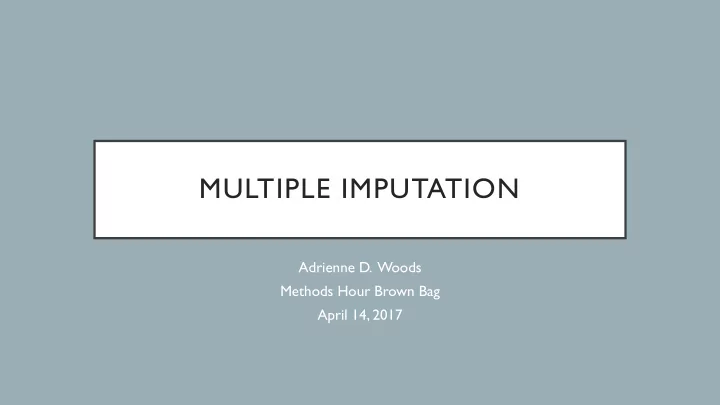 multiple imputation