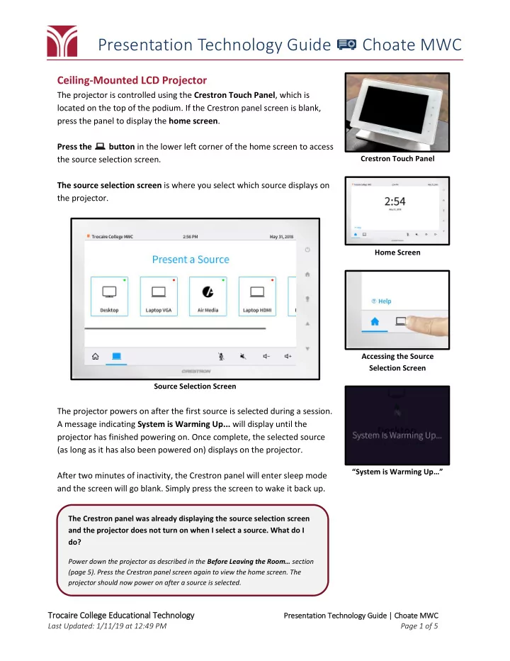 presentation technology guide choate mwc