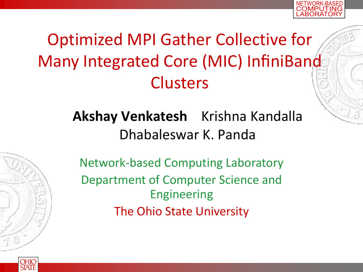 optimized mpi gather collective for many integrated core