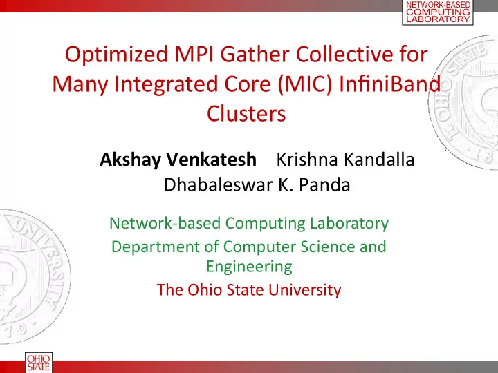 optimized mpi gather collective for many integrated core
