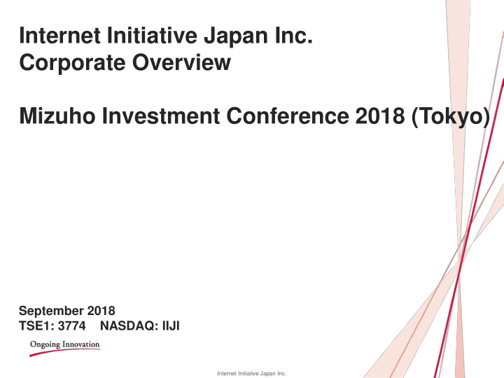 internet initiative japan inc corporate overview mizuho