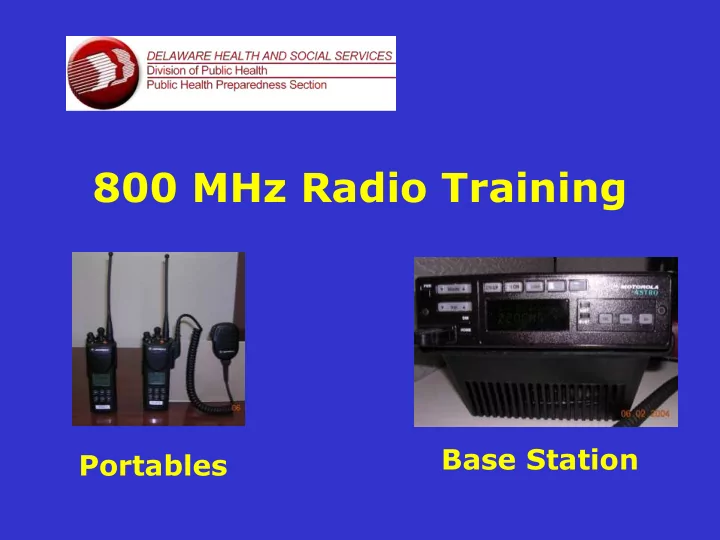 800 mhz radio training