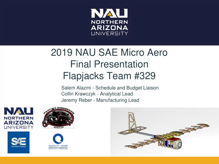 2019 nau sae micro aero final presentation flapjacks team