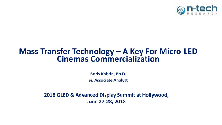 mass transfer technology a key for micro led cinemas