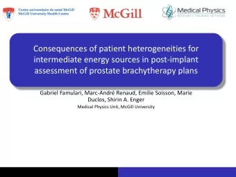 intermediate energy sources in post-implant  assessment of prostate brachytherapy plans  Gabriel