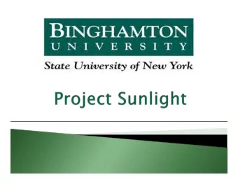 What is Project Sunlig  What is Project Sunlight?  ht?  A Component of the  A Component of the NYS