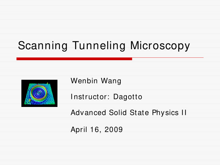 scanning tunneling microscopy