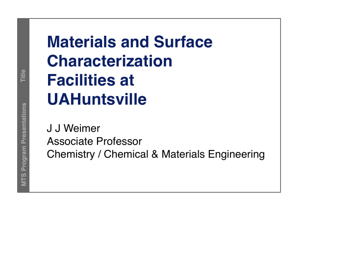 materials and surface characterization