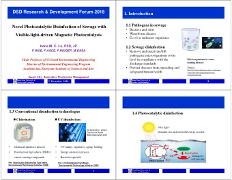 DSD Research &amp; Development Forum 2018  1. Introduction  1.1 Pathogens in sewage  Novel