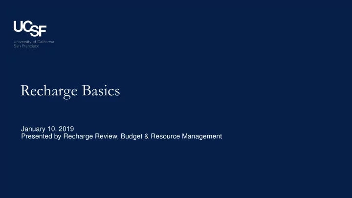 recharge basics