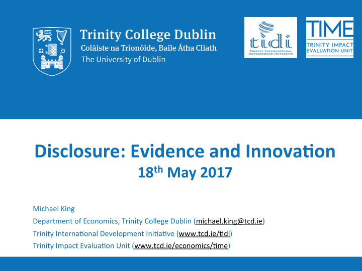 disclosure evidence and innova2on