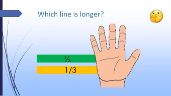 1/3  Maths: Teaching for  Mastery  Ciara Sutton Fitzpatrick and Gemma Field  Which line is longer?
