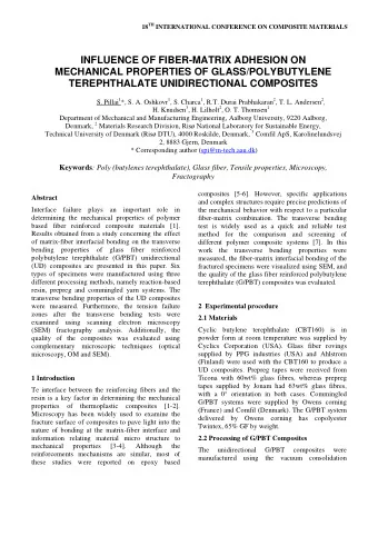 INFLUENCE OF FIBER-MATRIX ADHESION ON  MECHANICAL PROPERTIES OF GLASS/POLYBUTYLENE  TEREPHTHALATE