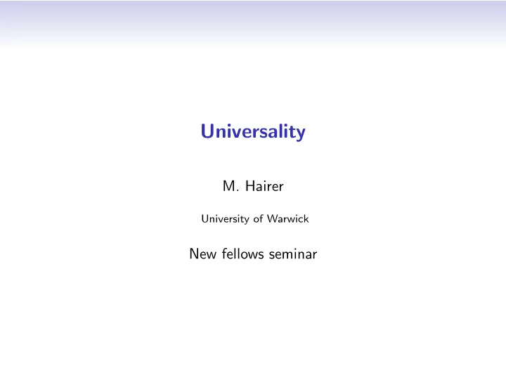 universality