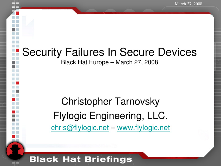 security failures in secure devices