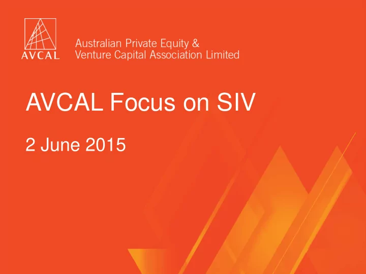 avcal focus on siv
