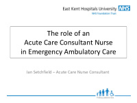 acute care consultant nurse