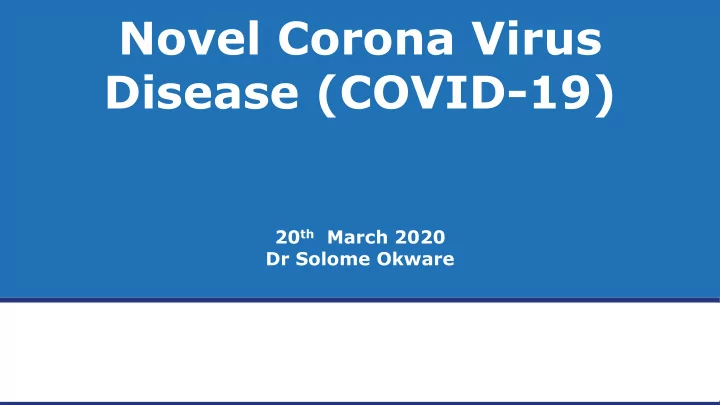 novel corona virus